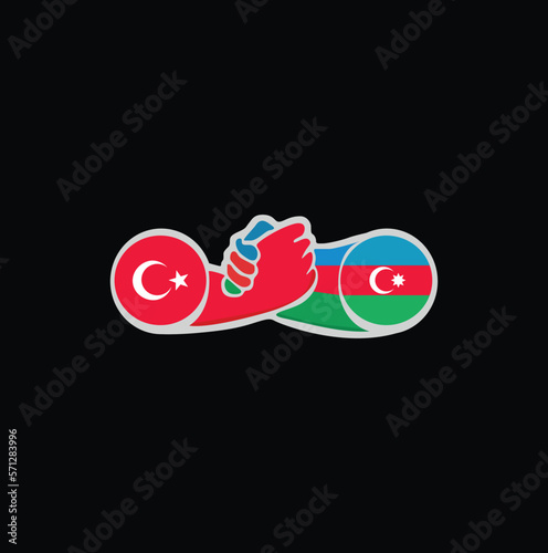 azerbaijan turkey hand in hand vector friends country