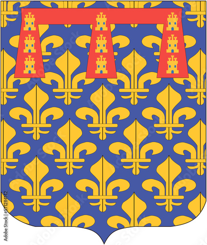 Coat of arms of the province of Artois. France. Isolated on white