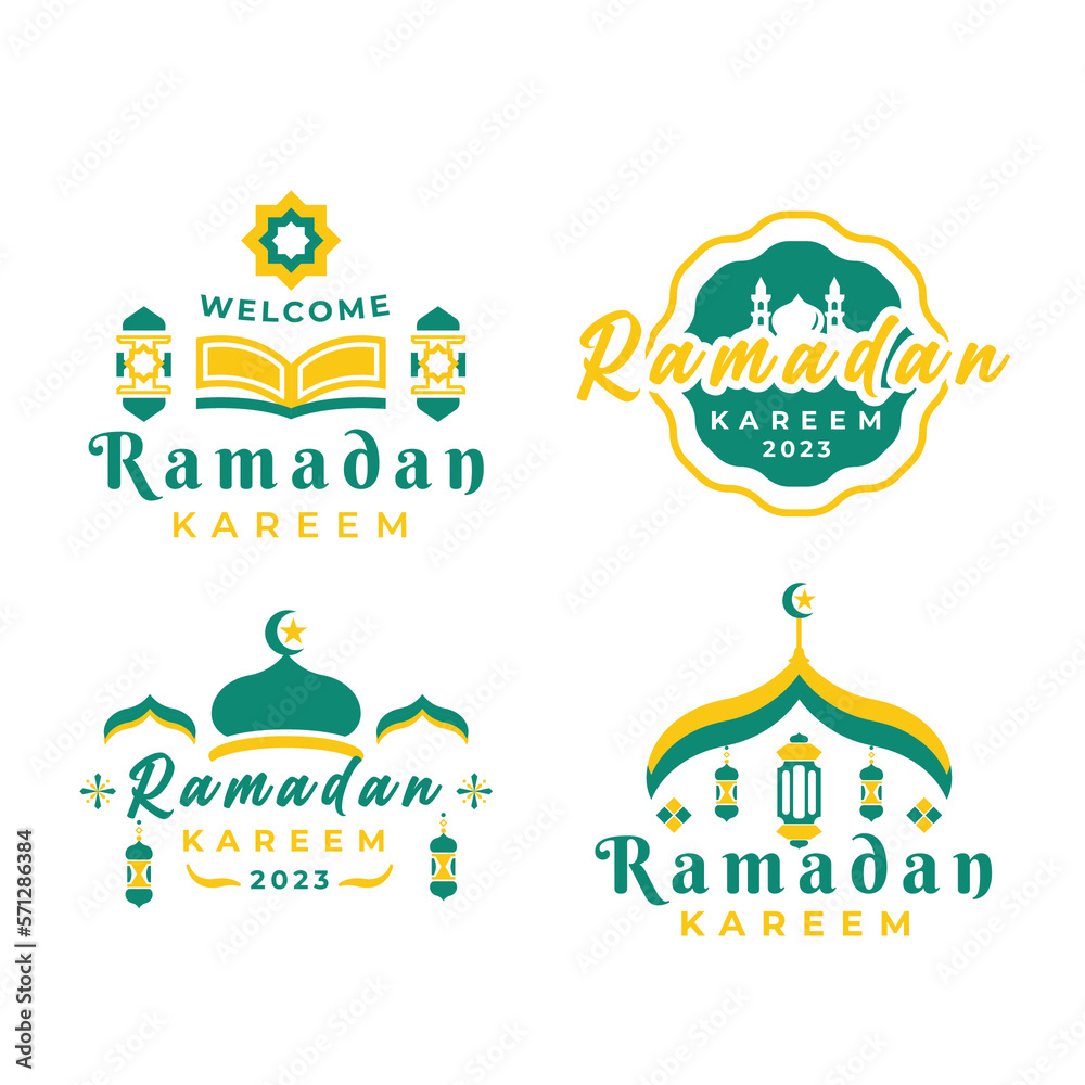 collection of Ramadan badges in vector format