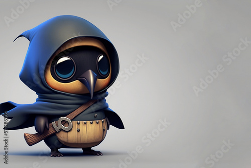 Adorable Baby Bird Cartoon Illustration for Children s Fantasy Animation - AI Generated with Copyspace