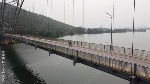 Beautiful Mountains & Stunning Views in Akosombo, Ghana Overlooking the Largest Man-made Lake. The Lake Volta and the Adomi Bridge photo