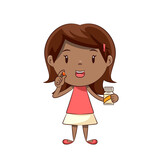 Little girl taking vitamins child holding pill bottle