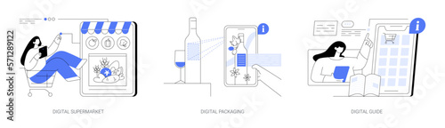 Online services abstract concept vector illustrations.