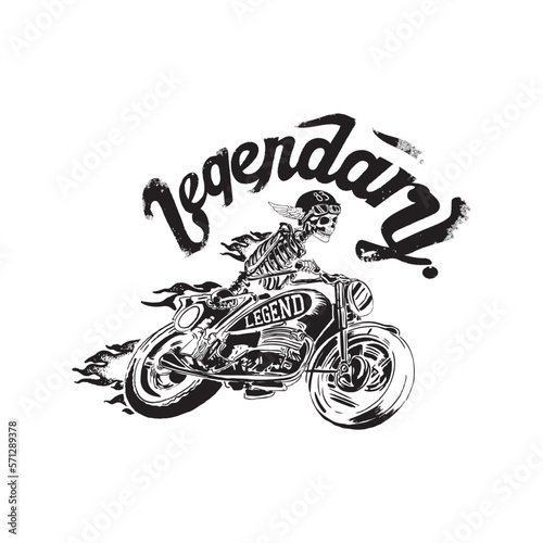 motorcycle illustration for print