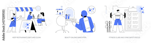 Business safety rules abstract concept vector illustrations.