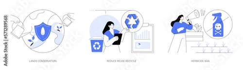 Nature protection abstract concept vector illustrations.