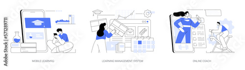 Learning management system abstract concept vector illustrations.