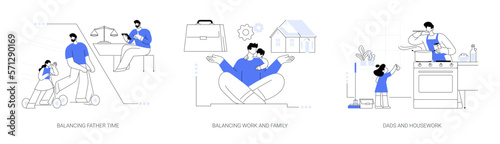 Happy family abstract concept vector illustrations.