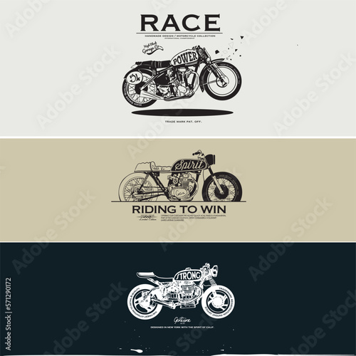 motorcycle illustration for print