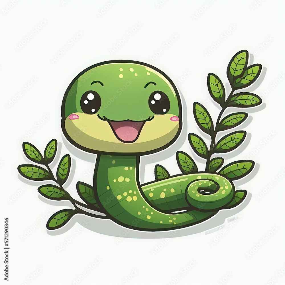 Fototapeta premium isolated snake sticker unique touch for your office decor generative ai