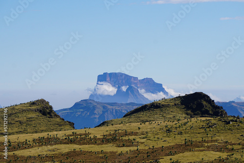 Panoramic view of a mountain in the Simien Mountains Ethiopia, Africa photo