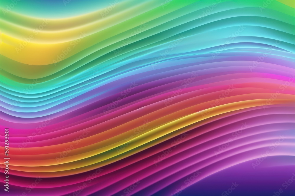 Rainbow Wavy Satin Background, high details, generative ai