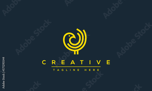bird logo vector icon line art outline template