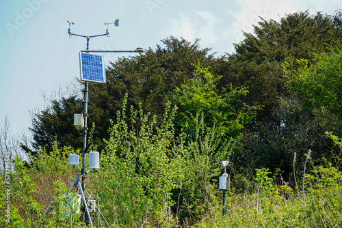 Weather monitoring station in the countryside