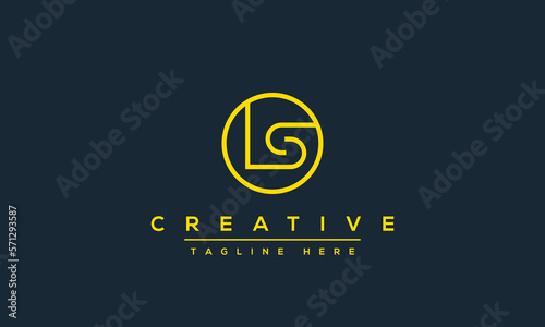Letter LS logo design, Minimalist Abstract Initial letter LS logo
