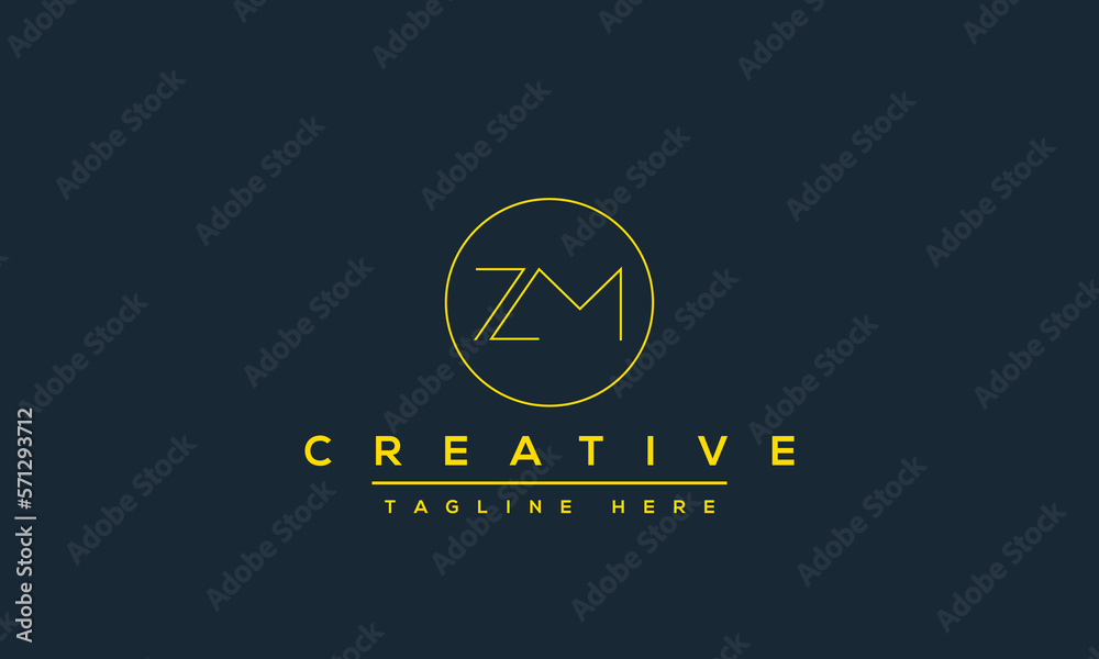 Letter ZM logo design, Minimalist Abstract Initial letter ZM MZ logo Letter ZM logo design, Minimalist Abstract Initial letter ZM MZ logo