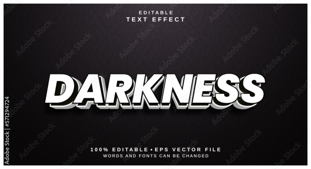 Editable text style effect - Darkness text style theme.