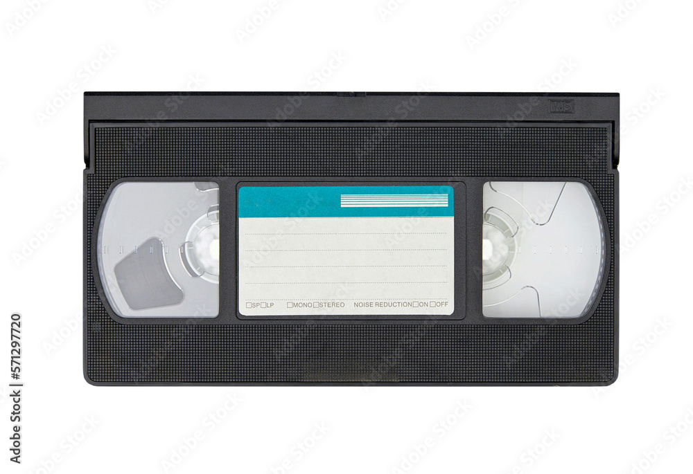 Retro VHS video tape cassette isolated