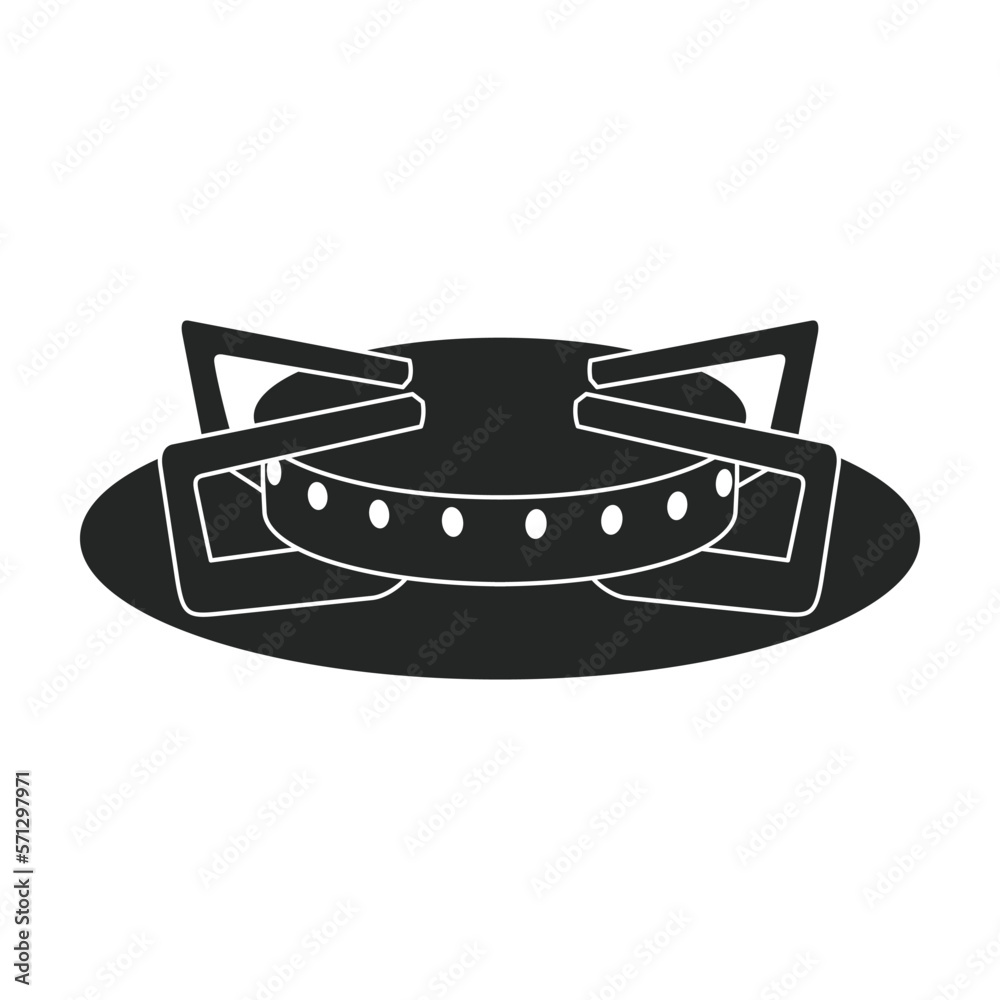 Stove burner vector black icon. Vector illustration burning gas on white background. Isolated black illustration icon of gas stove.