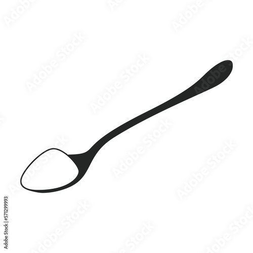 Spoon of flour vector icon.Black vector icon isolated on white background spoon of flour.