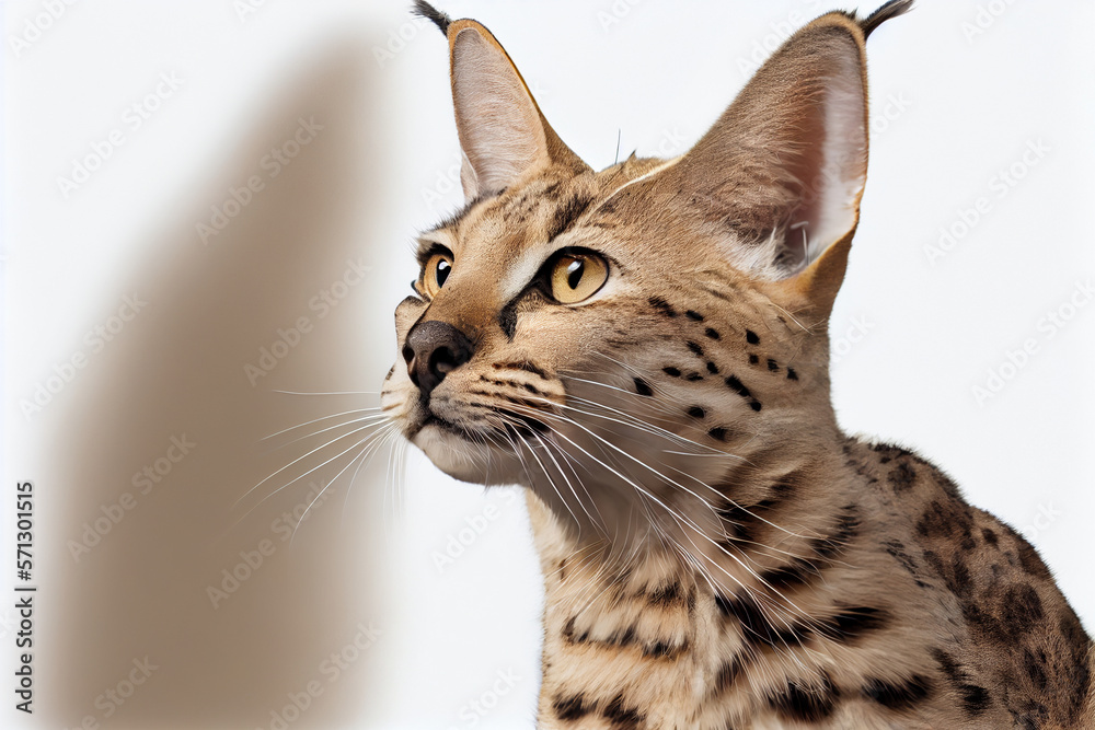 Obraz premium Savannah Cat portrait photography for cat lover, generative, ai, generative ai,