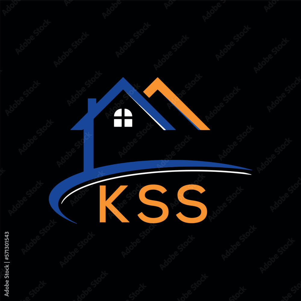 Vecteur Stock KSS house logo, letter logo. KSS blue image on black ...
