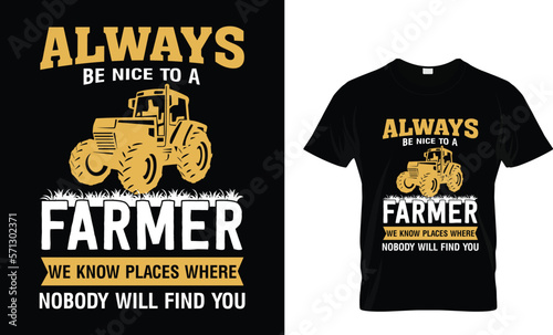 Always be nice to a farmer T-shirt template