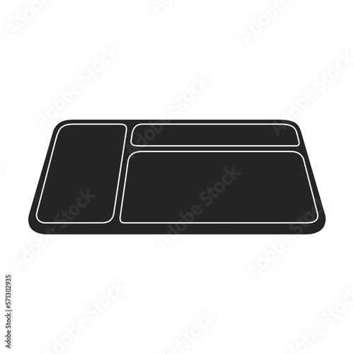 Tray for food vector black icon. Vector illustration tray for food on white background. Isolated black illustration icon of salver.