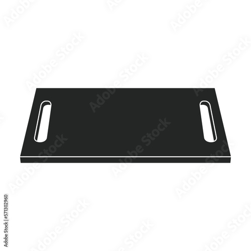 Tray for food vector black icon. Vector illustration tray for food on white background. Isolated black illustration icon of salver.