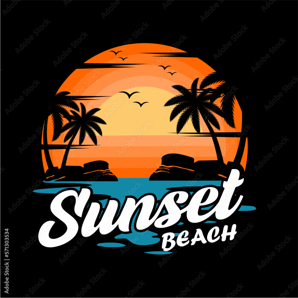 a landscape of the sunset vector