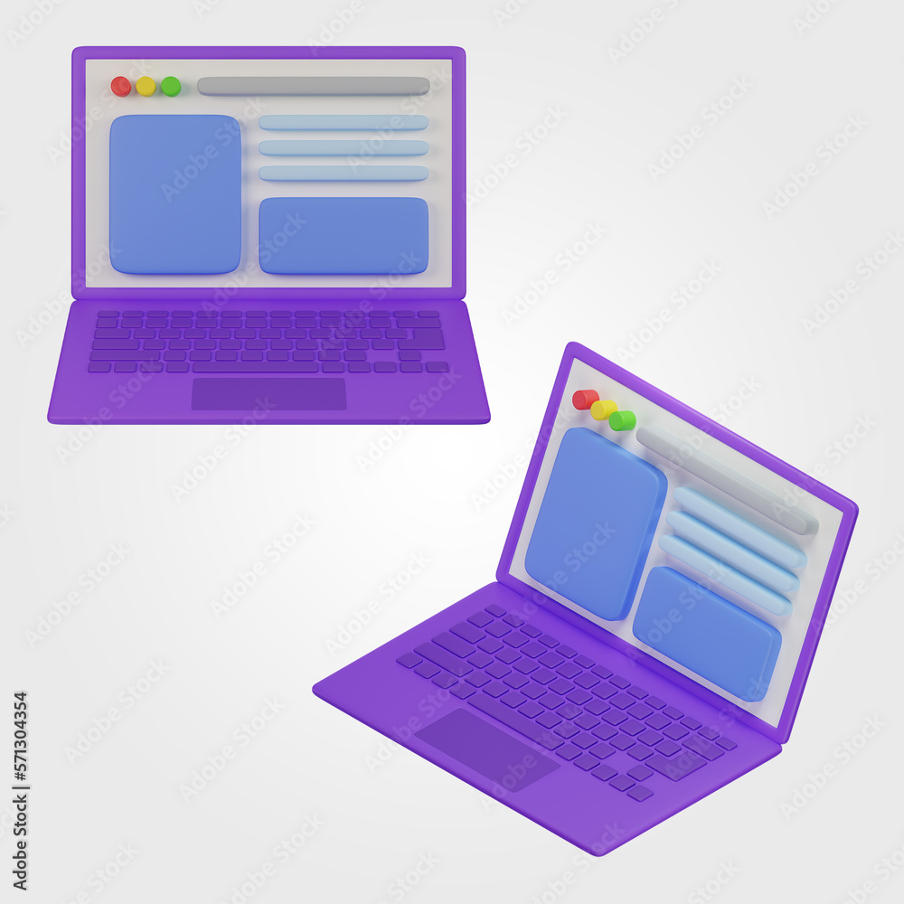 3d Laptop with web layout 3d Laptop with web layout