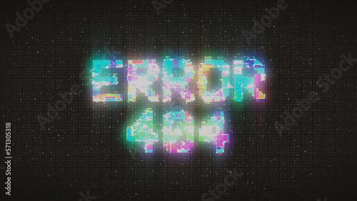 ERROR 404. Glitch Text. 404 Error inscription on digital screen