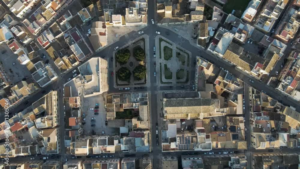Panoramic aerial view of Avola old town, a small town with geometrical shapes in Syracuse province, Sicily, Italy. Panoramic aerial view of Avola old town, a small town with geometrical shapes in Syracuse province, Sicily, Italy.