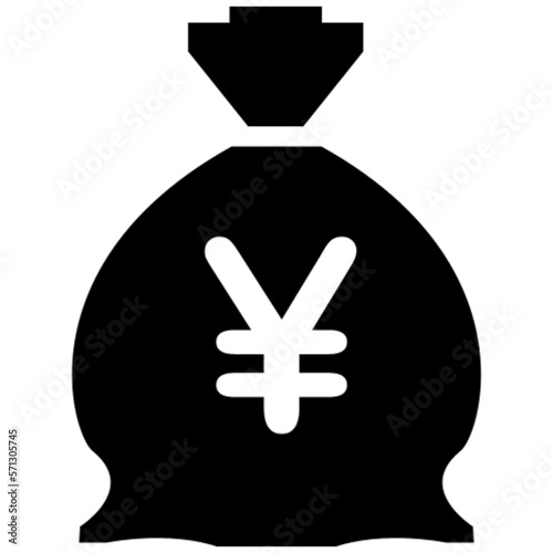 yen money bag vector, icon, symbol, logo, clipart, isolated. vector illustration. vector illustration isolated on white background.