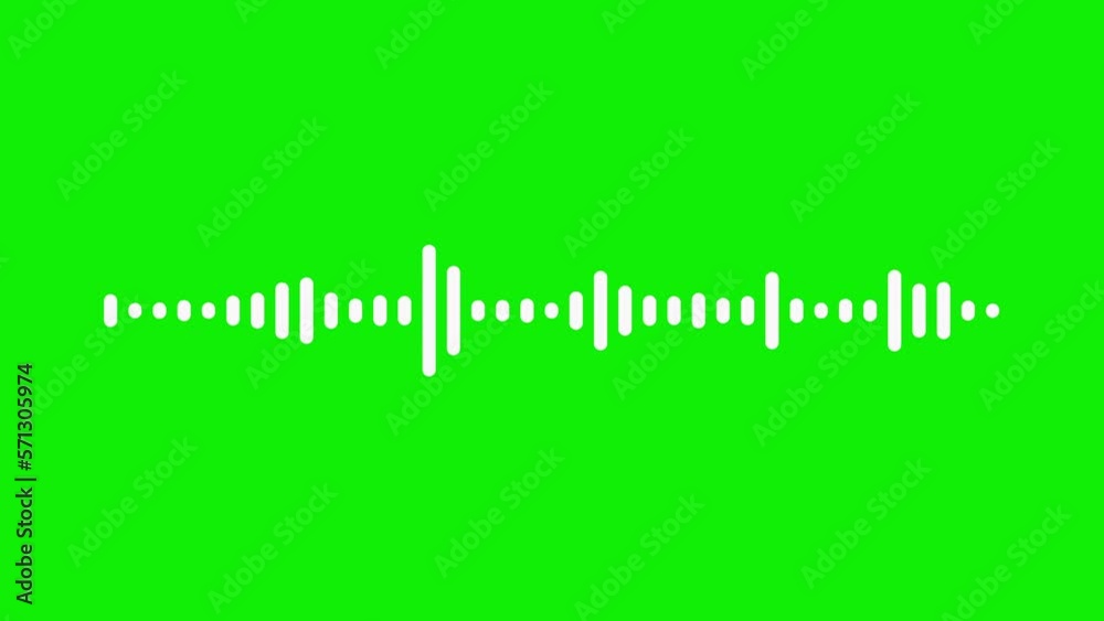 audio wave or frequency digital animation effect 4K movement on green screen background. Is a sound technology or audio recorders.