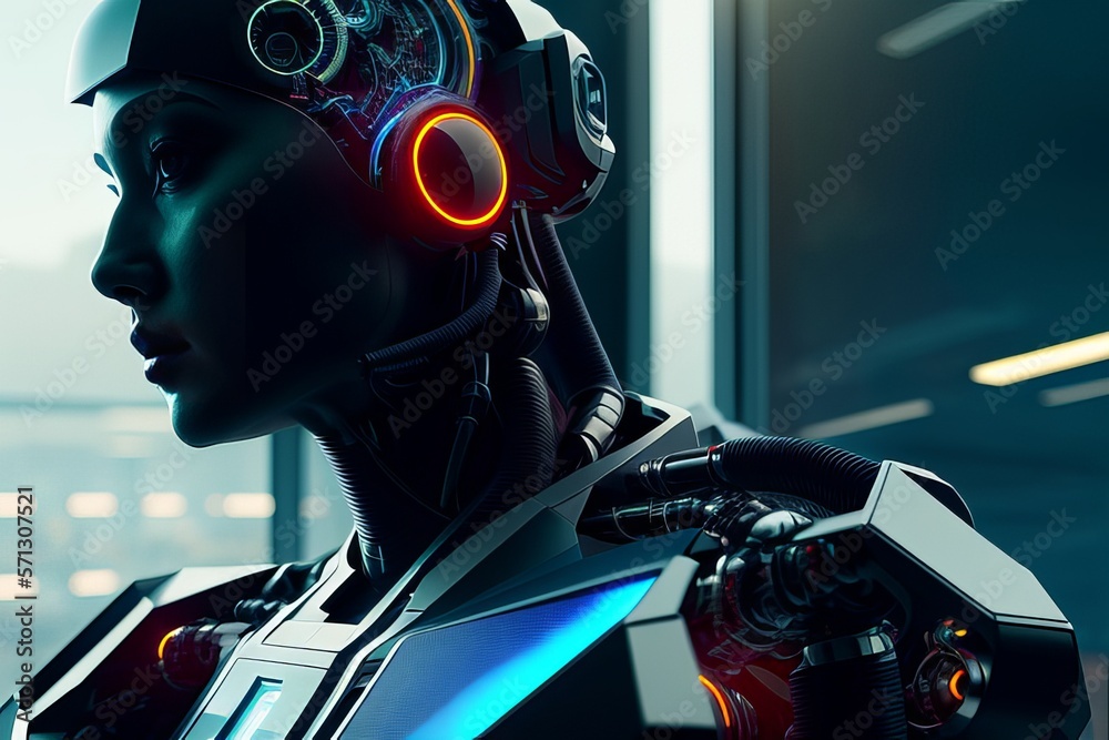 Head of Cyborg Humanoid Robot Head of Cyborg Humanoid Robot