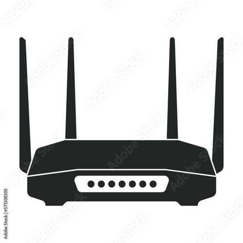 Router vector icon.Black vector icon isolated on white background router .