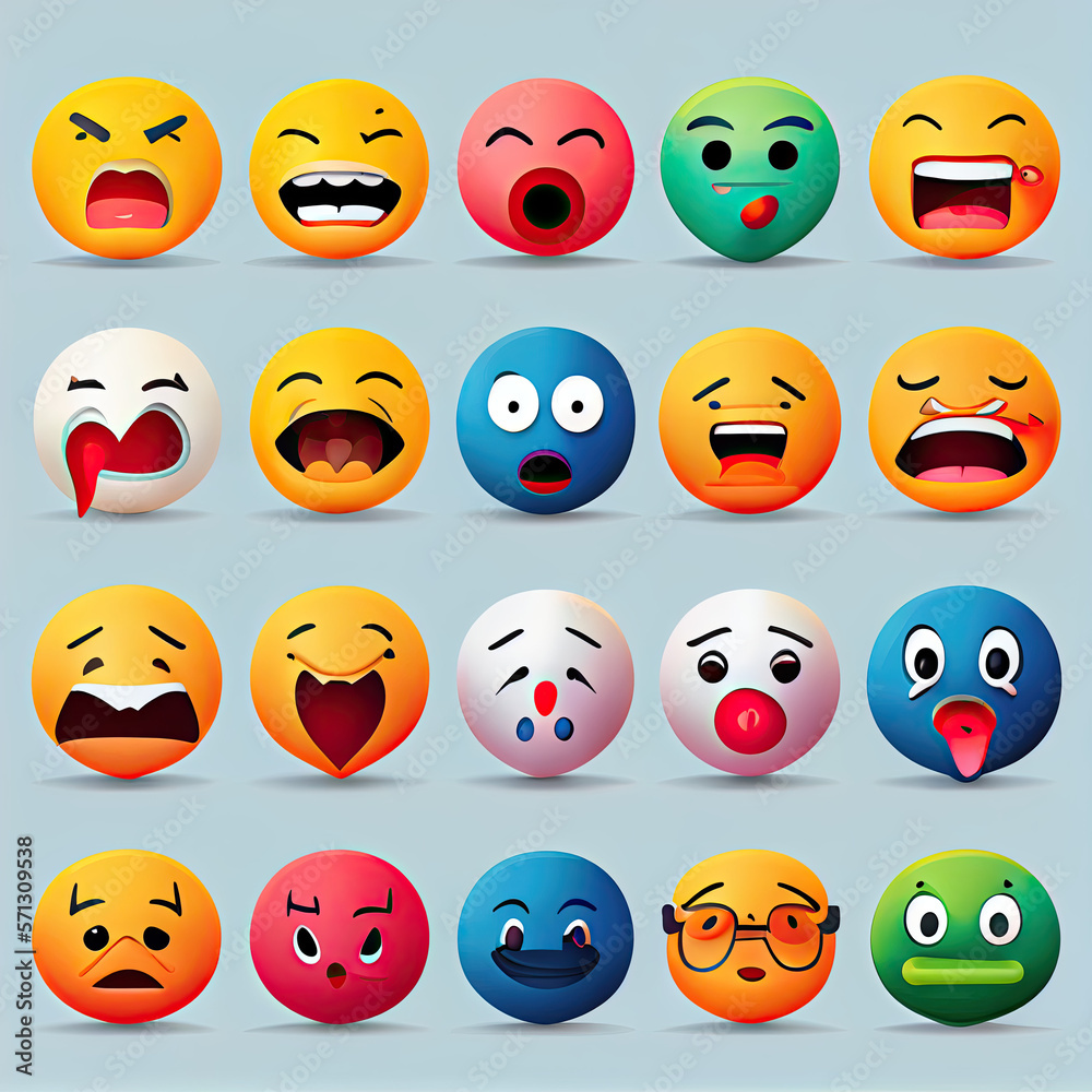 Emoji set, generative AI