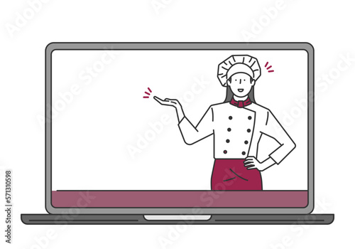 Chef's online menu suggestion and how to use meal kit cooking video Happy pose for YouTube