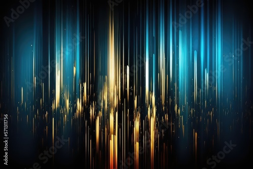 abstract blue lines with golden reflections