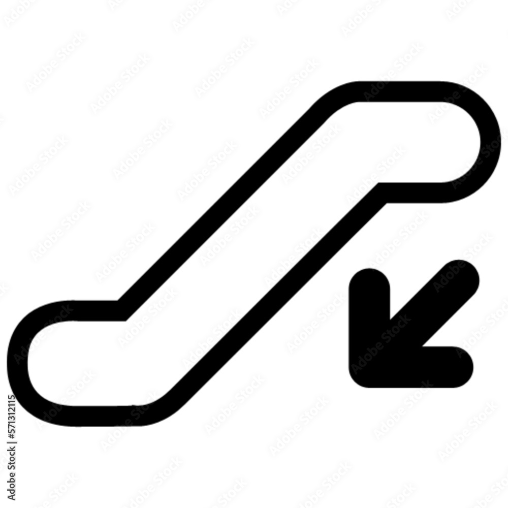 escalator down vector, icon, symbol, logo, clipart, isolated. vector illustration. vector illustration isolated on white background. escalator down vector, icon, symbol, logo, clipart, isolated. vector illustration. vector illustration isolated on white background.