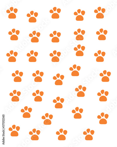 Illustration with dog paws pattern for wallpaper