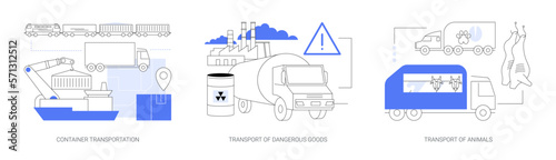 Cargo logistics abstract concept vector illustrations.