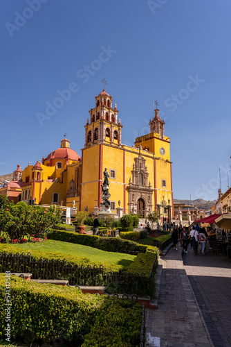 Beautiful view of famous Our Lady of Guanajuato Basilica.