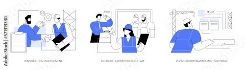 Hiring general contractor abstract concept vector illustrations. photo