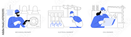 Commercial engineering abstract concept vector illustrations.
