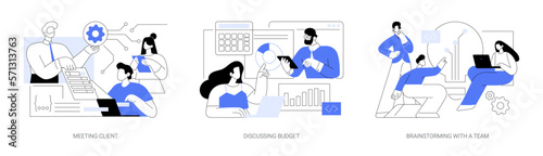 IT project management abstract concept vector illustrations.