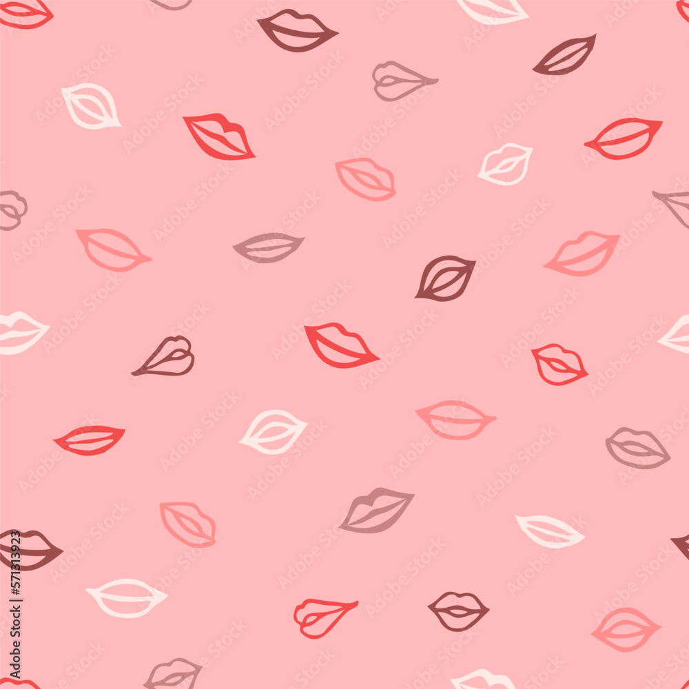 Vector seamless pattern with hand drawn lips. Design for textile, wallpaper, wrapping paper. Vector seamless pattern with hand drawn lips. Design for textile, wallpaper, wrapping paper.