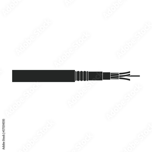 Fiber cable vector icon. Black vector icon isolated on white background fiber cable.