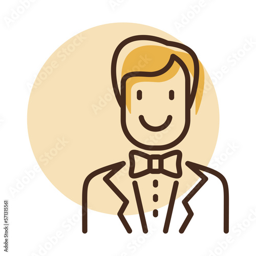 Groom, bridegroom, fiance man in costume icon